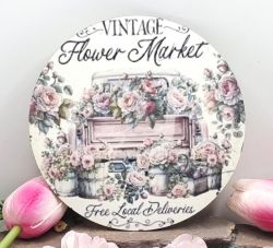  13cm tmrj sznes fa dekor tbla: Vintage Flower Market