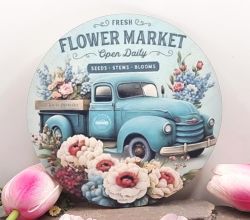  13cm tmrj sznes fa dekor tbla: trkiz Flower Market