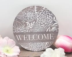  8,5cm tmrj sznes fa tbla: Vintage Welcome