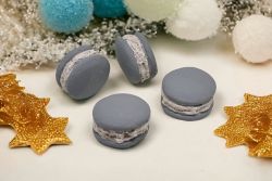  4 darabos csomag kermia Macaron dekorcikhoz, 3,5cmx2cm: galambszrke